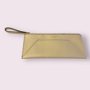 Henri Bendel Wallet Clutch‎ Purse Wristlet Beige West 57th